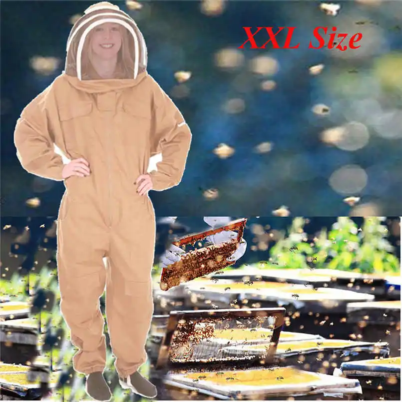 Bee Keeping Suit Воздухопроницаемая одежда с пчелками с полукорпусом, защита от пчел, костюм, боди с пчелиным колпачком, товары для садоводства, 5pz - Цвет: Bee Keeping Suit