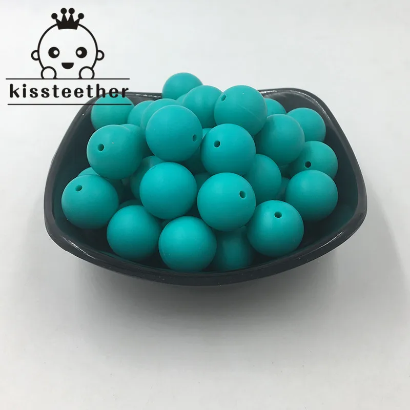 11 100 pc силиконовый для детей для прорезывания зубов Прорезыватель бусины 15 мм безопасный пищевой Клас Уход жевательные круглые силиконовые бусы ожерелье - Цвет: 11