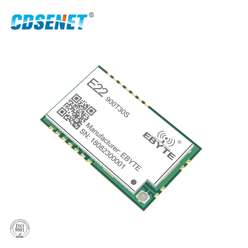 Беспроводной приемопередатчик SX1262 LoRa 868 МГц 915 30dBm SMD с отверстием для штампа IPEX 1