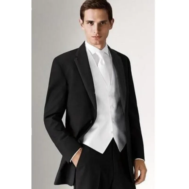 

Men's suit Custom Made Slim Fit Black 3 Pieces Men Wedding Groom Tuxedos Groomsmen Best Man Suit Party Tuxedo(Jacket+Pants+vest)