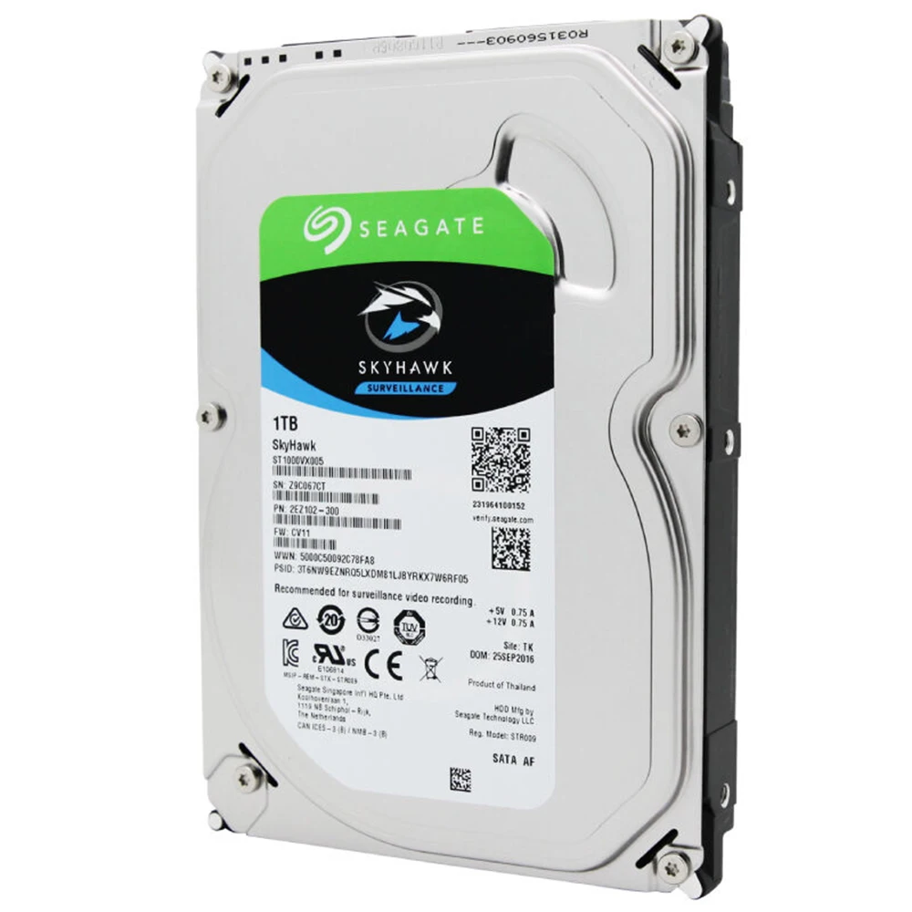 Seagate SkyHawk 1TB Surveillance Hard Drive HDD 3.5 5900Rpm 64MB Cache Internal Disk SATA 6Gb/s 1 TB Harddisk Monitoring HD |