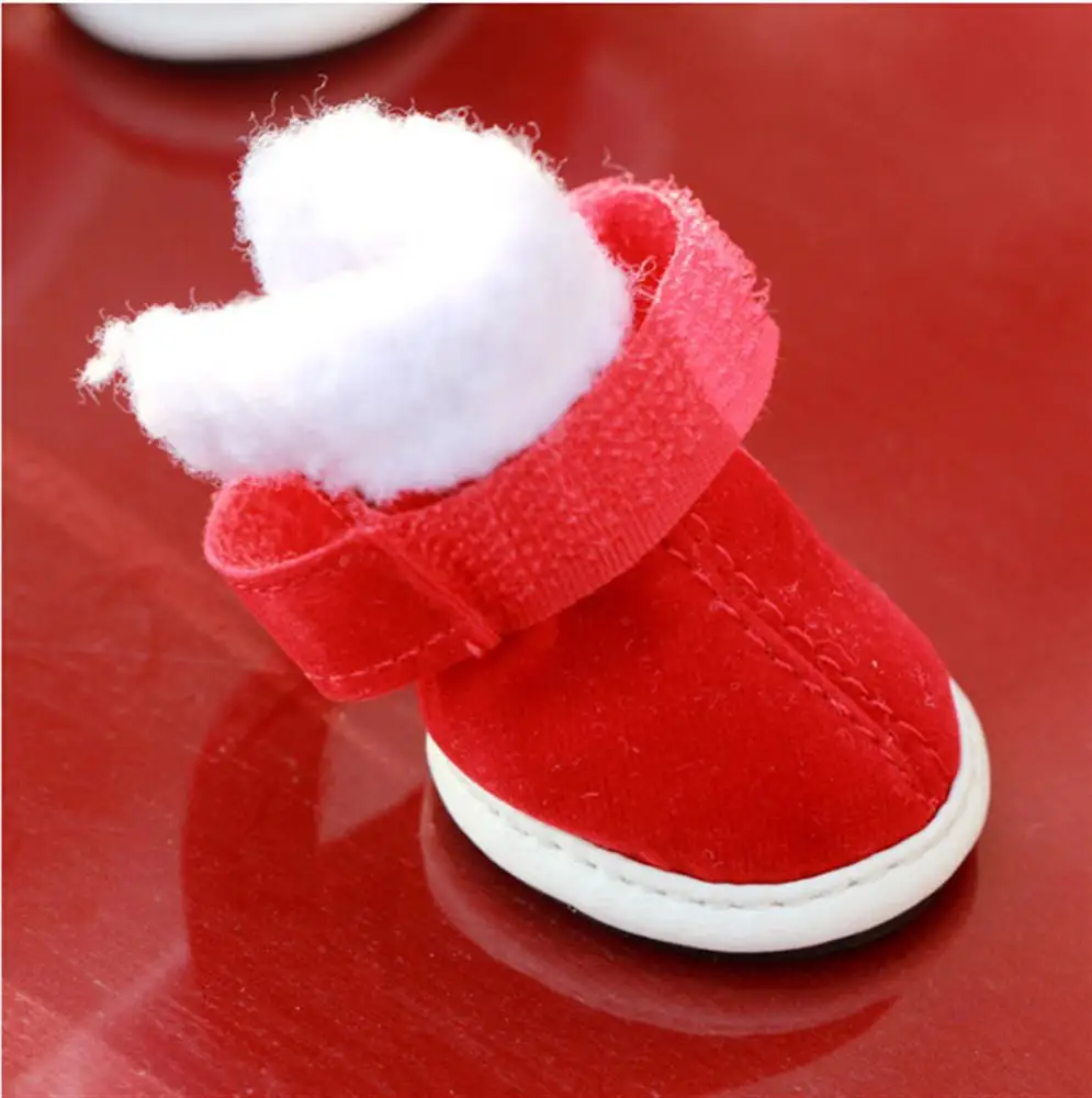 Suit Santa Claus Dog Pet Dogs Christmas Winter Shoes Rain Snow Waterproof Booties Socks Rubber Anti-slip For Small | Дом и сад