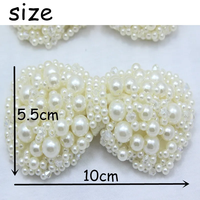 Жемчужный галстук-бабочка ручной работы для девочек Свадебная обувь невесты