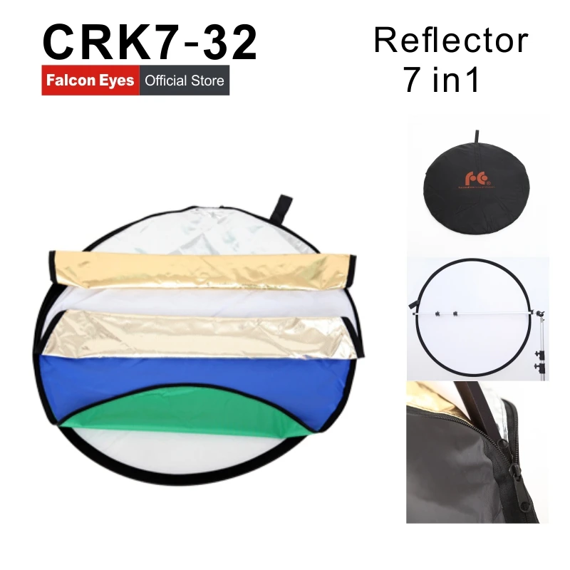 

Light Reflector Photography CRK7-32 42 7 in 1 Collapsible Studio Photo Photography Accessories With Carrying Bag Falcon Eyes