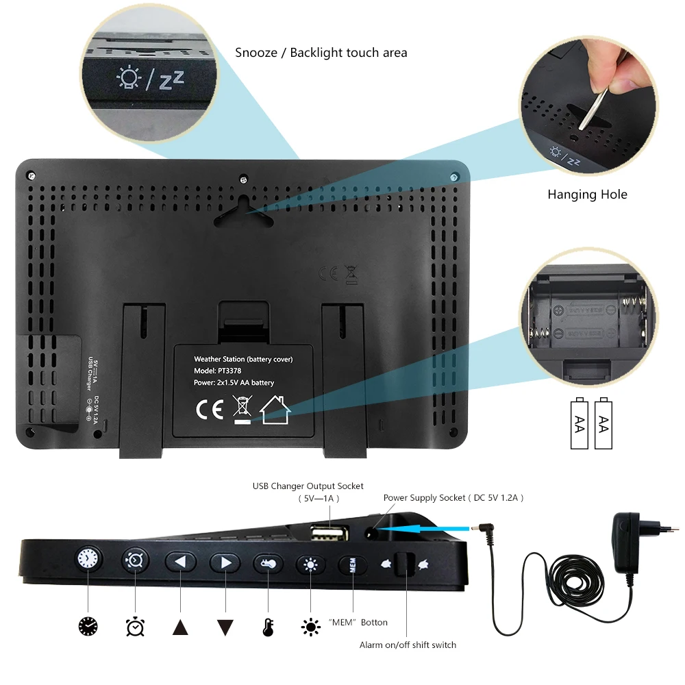 Метеостанция Беспроводная для использования в помещении и на улице Protmex PT3378