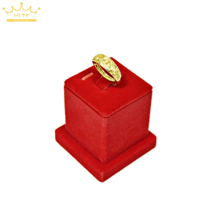 

Counter Top Wedding Jewelry Ring Display Stand Holder Tower Jewellery Ring Showcase Organizer Rack Red Velvet 5*5*5.5cm