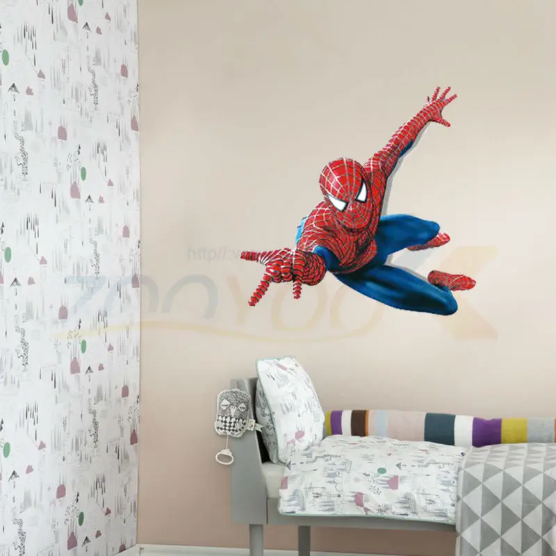 3d наклейки на стену с человеком-пауком для детской комнаты наклейка из ПВХ детей