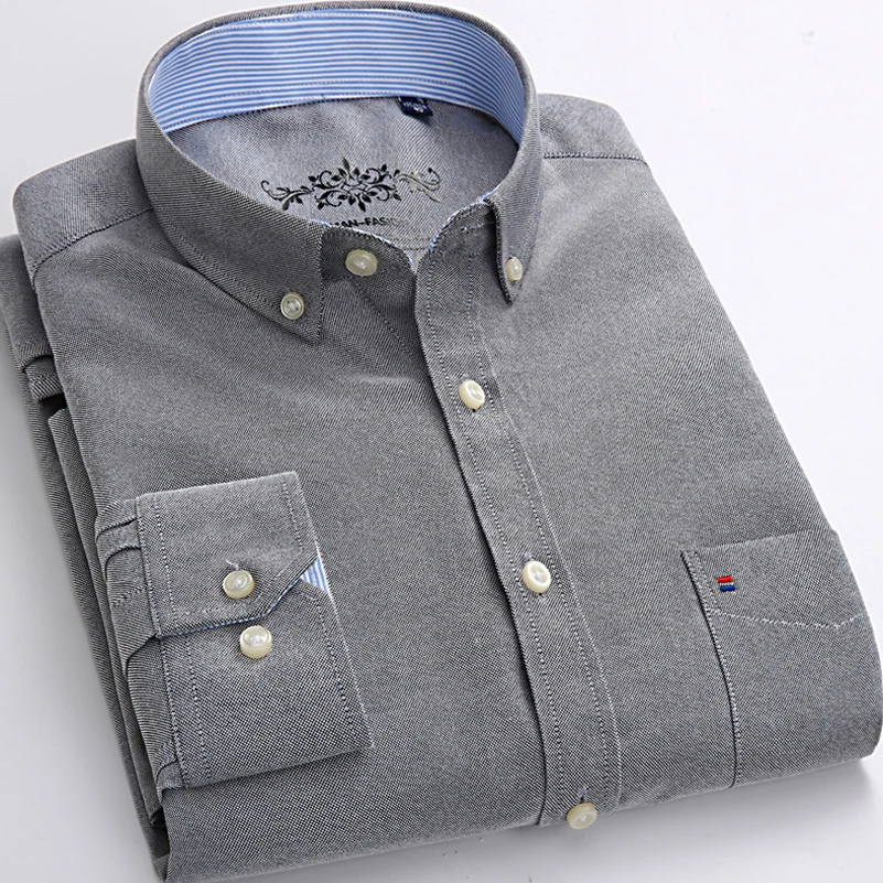 Новинка Осенние повседневные рубашки приталенные с длинным рукавом брендовые