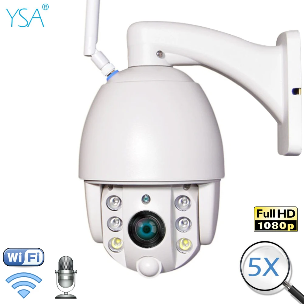 HD 1080P 2MP PTZ IP Camera Outdoor Zoom Waterproof Mini Speed Dome Wifi Wireless 5X Optical Night CCTV Security Cam | Безопасность и
