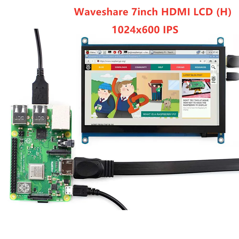 7-    Waveshare  HDMI  - (H), 1024x600 IPS,  Raspberry Pi BB Black Banana Pi  . 