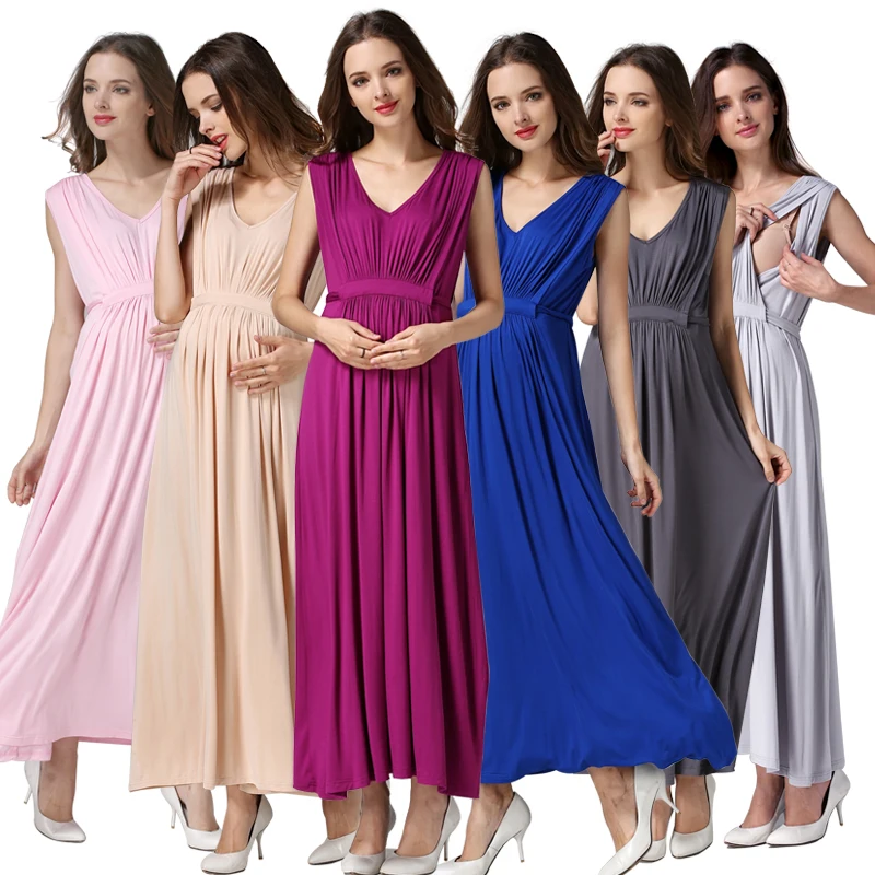 Женские длинные летние вечерние платья одежда для беременных кормящих грудью