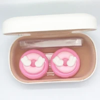 liusventina hot sale diy resin cute wing doughnut combo contact lens case box container for color lenses gift for girls