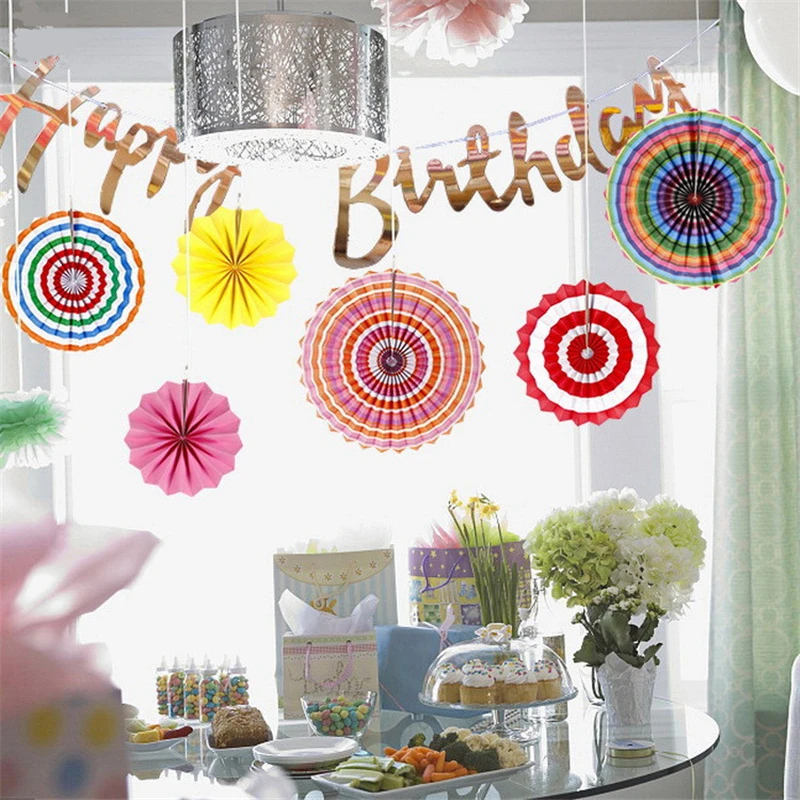 6 шт бумажные цветы украшение в форме веера DIY Baby Shower Свадебные украшения день