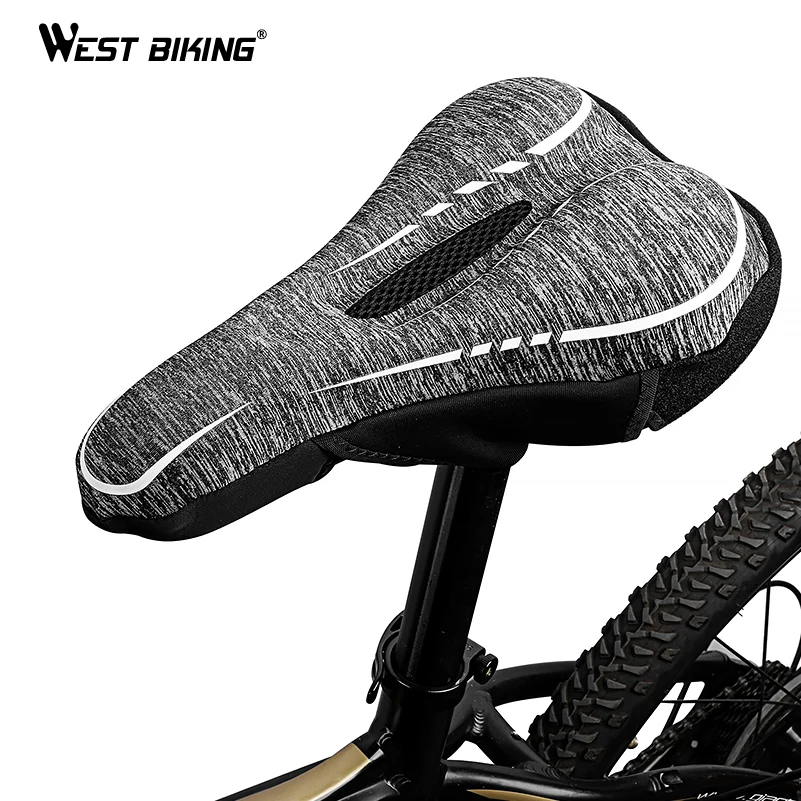 WEST BIKING серые чехлы на велосипедное седло из лайкры противоскользящие сиденья
