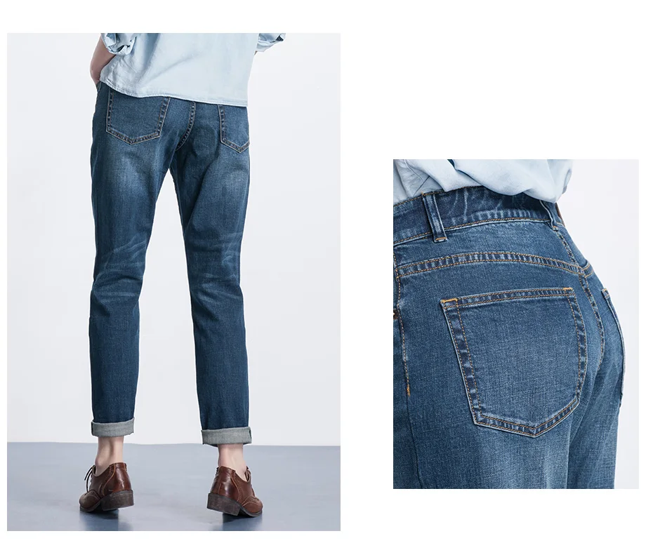 Женские джинсы-бойфренды LEIJIJEANS, модные винтажные синие свободные эластичные джинсы полной длины, со средней посадкой, с эффектом потертости, большие размеры, весна