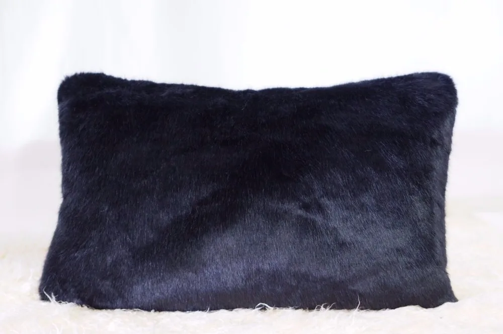 Funfurlala наволочка для подушки черный плюш однотонный мех роскошная спальни