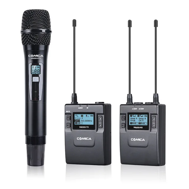 CVM WM300B COMICA CVM-WM300B/D Металлический UHF 96-каналы Беспроводной подойдет как для повседневной носки, так/стерео петличный микрофон интервью для цифровой зеркальной камеры Canon Nikon Камера - Цвет: CVM WM300B