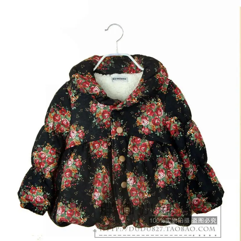

Girls coat cotton velvet, autumn and winter coat Upset with cloth with soft nap