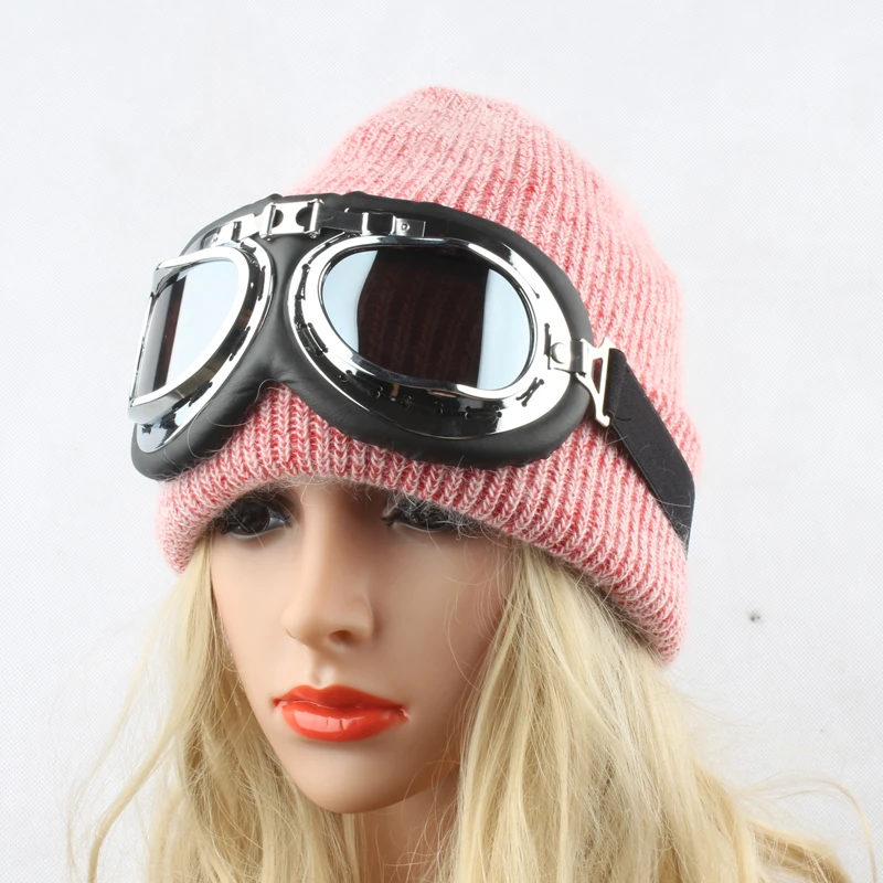 Зимние шапки для женщин, солнцезащитные очки Skullies Beanies, мужские модные толстые теплые лыжные шапки унисекс, вязаная шапка с кроличьим мехом