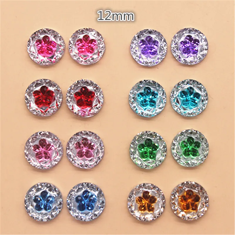 100 шт. 12 мм разноцветные Круглые Декоративные пуговицы из смолы|decorative buttons|buttons