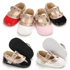 Туфли для новорожденных девочек, кожаные, с мягкой подошвой, 4 цвета