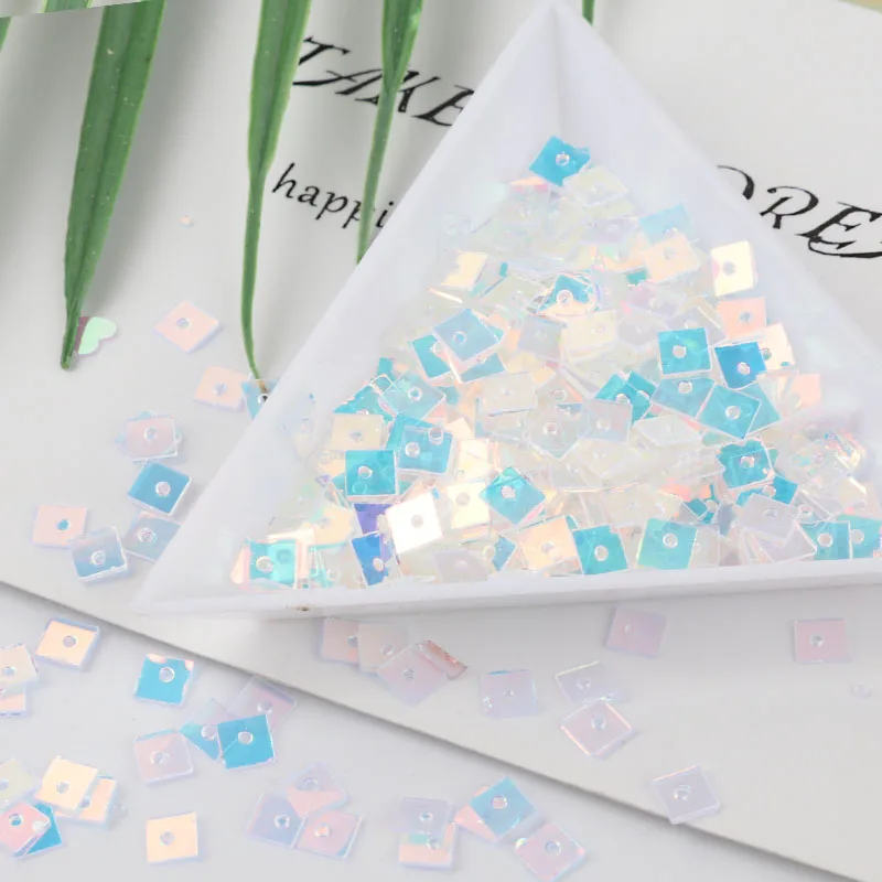 New10g/сумка, голубые блестки для ногтей, ПЭТ звезда, сердце, луна, Сакура, блестки, пайетки для маникюра, свадебные конфетти, аксессуары для ногтей - Цвет: 5mm Square