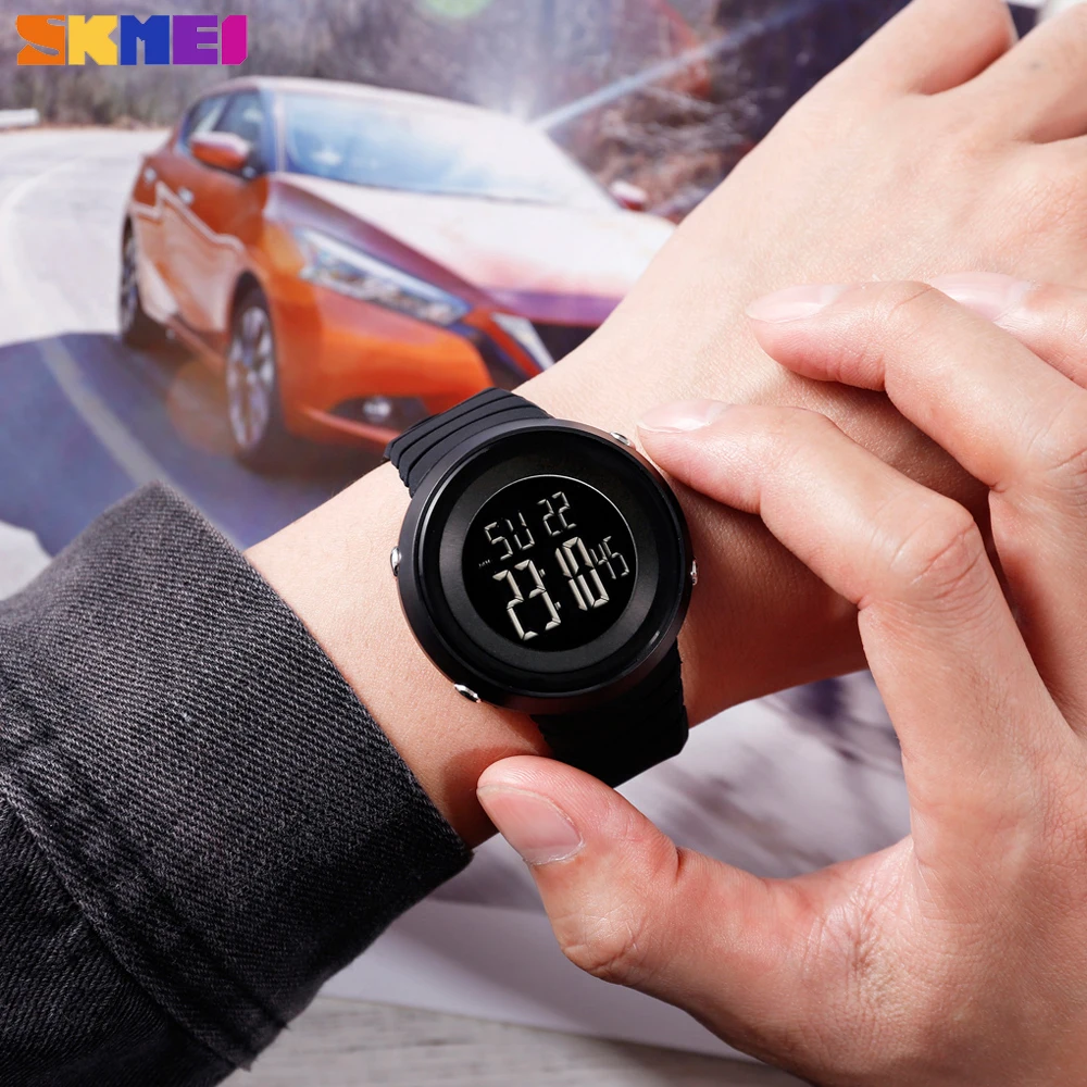 SKMEI модные спортивные часы для мужчин уличные Chrono EL с подсветкой