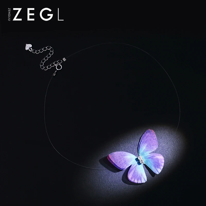Женское Ожерелье ZEGL простая короткая цепочка на ключицы в виде рыбки бабочки