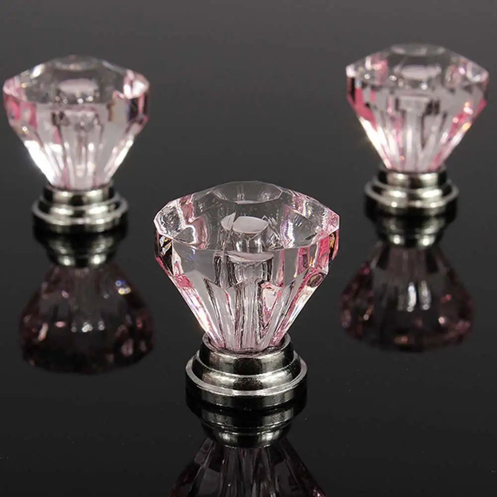 12X ручка для шкафа из хрустального стекла в форме розового бриллианта PML|glass cabinet