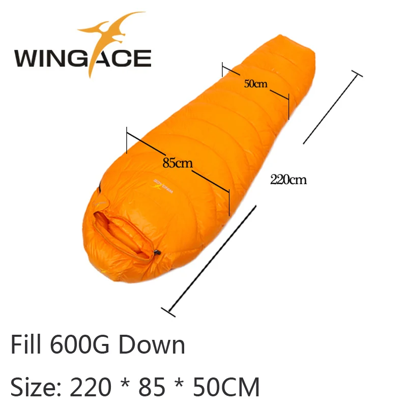 220cm Orange WINGACE заполнить 400 г 600 800 г утка вниз мумия спальный мешок Сверхлегкий Сращивание Открытый Отдых Туризм Пеший Туризм спальные мешки - Цвет: 220cm Orange