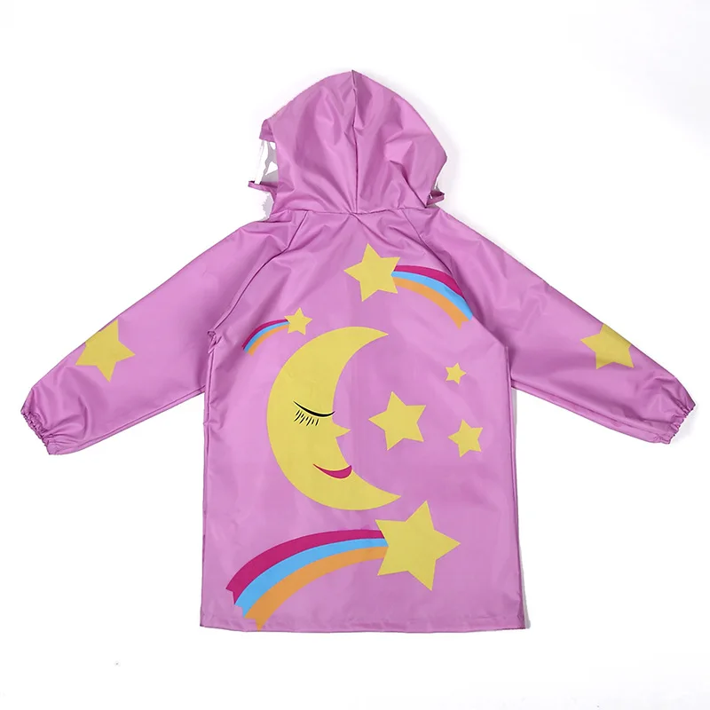 pink Детский плащ из полиэстера, плащ с капюшоном, дышащая прозрачная непромокаемая одежда, водонепроницаемая куртка, детский пончо, Модный Плащ-дождевик - Цвет: pink