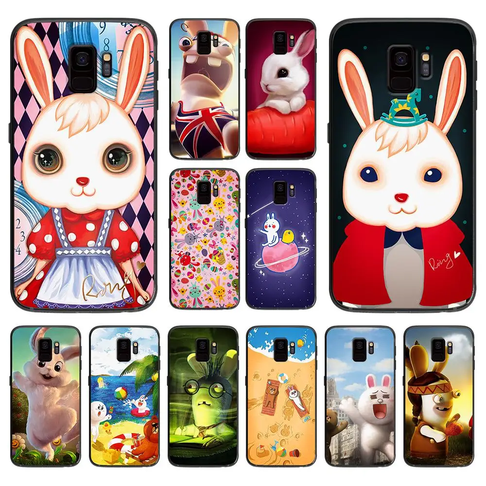 Мягкий чехол для телефона с белым кроликом Samsung Galaxy S6 S7 S8 S9 S10e Plus Note 8