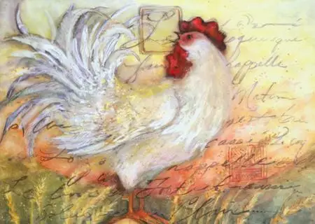 Бесплатная доставка красивая Реалистичная печать петух петь холст картина