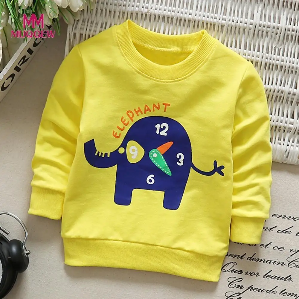 Детская одежда для девочек с круглым вырезом мягкие детские длинные слон MUQGEW