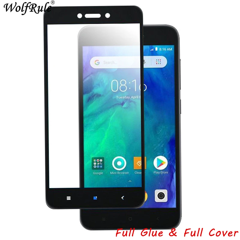 2 piezas Protector de pantalla LCD Xiaomi Redmi GO pegamento completo de vidrio para Xiaomi Redmi GO cubierta completa de vidrio templado Redmi GO pel&iacute;cula de tel&eacute;fono 5,0"-0