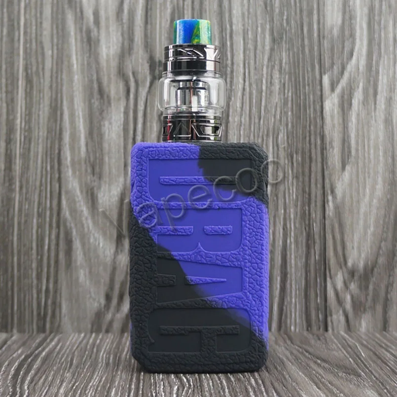 black purple Чехол с текстурой для VOOPOO DRAG 2 177W TC BOX MOD, противоскользящий силиконовый чехол, кожный деколь, подходит для Vape VOOPOO DRAG V2 - Цвет: black purple