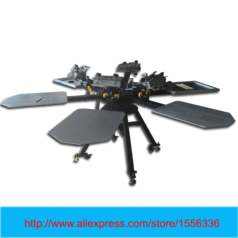 Ручная вращающаяся многоцветная трафаретная печатная машина для текстильной