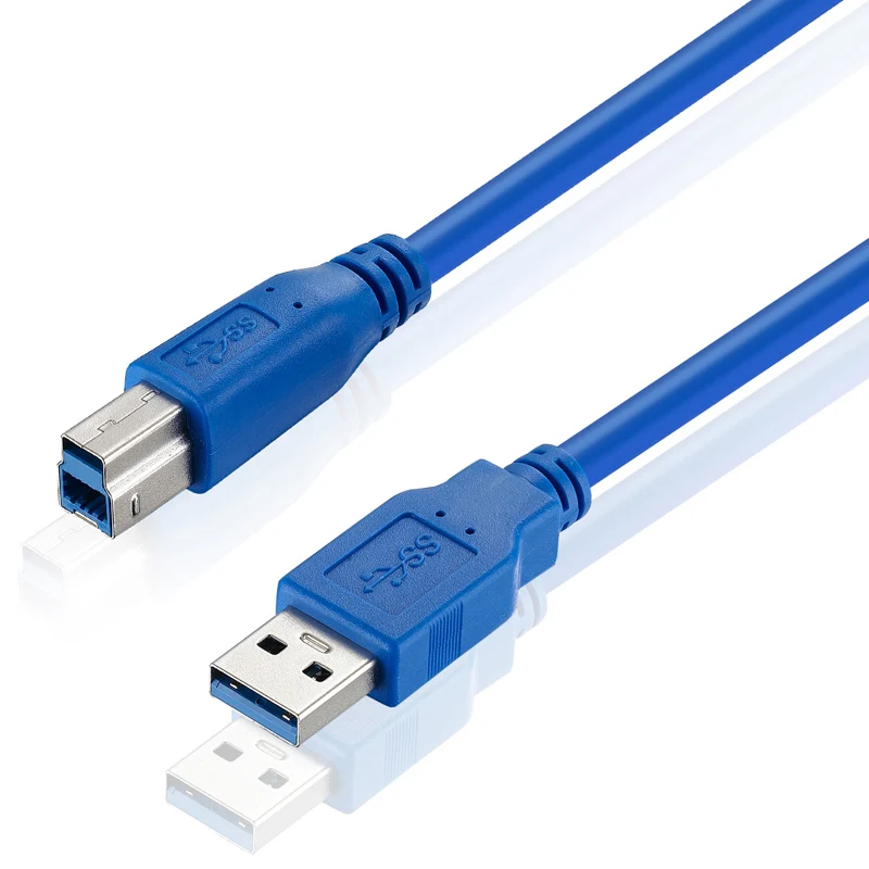 Bochara USB 3,0 кабель для принтера тип A папа-Тип B Папа из фольги+ Плетеный экранированный 30 см 50 см 100 см 1,5 м 1,8 м 3 м 5 м