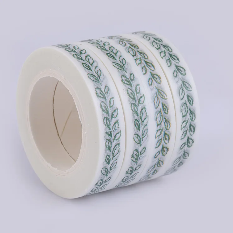 1 шт. бумажная лента с зелеными листьями 8 х10 м|washi tape|washi masking tapemasking tape |