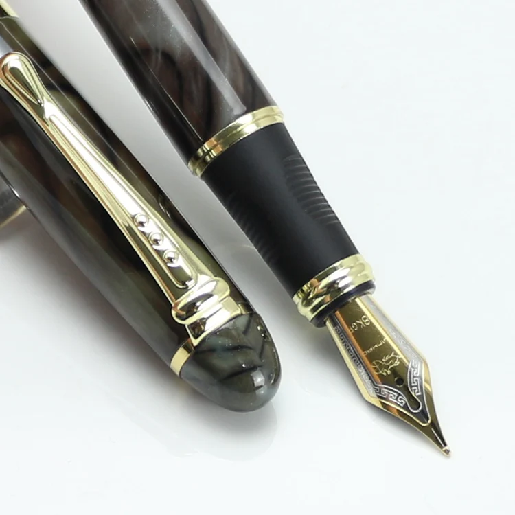 Ручка перьевая Jinhao X450 с наконечником 18KGP зеленая мраморные канцелярские