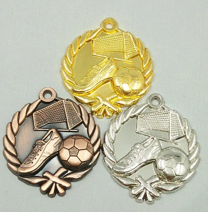 Медаль для детского сада футбольной школы спорта золотой серебряный футбольный