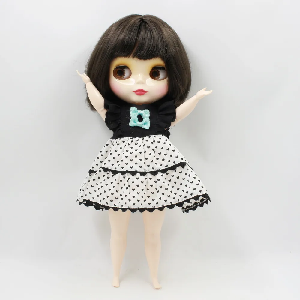 Пышная кукла blyth 1/6 30 см черные короткие волосы с челкой/бахромой Толстые тела
