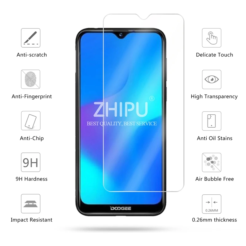 10 шт. закаленное стекло Для DOOGEE X90L Защитное для экрана 2.5D 9H Премиум Закаленное