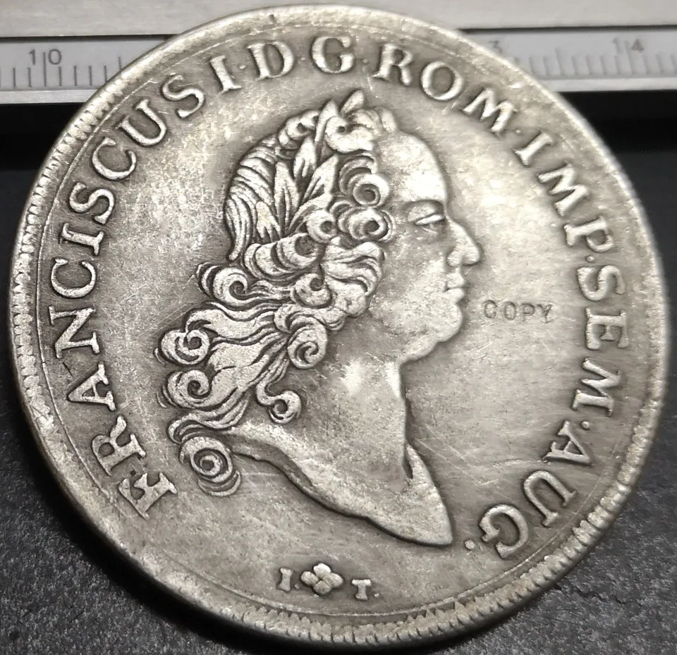 Немецкий герметик states 1765 F(A)H 1-копия монеты Франца I с посеребренным покрытием Немецкий герметик states 1765 F(A)H 1-копия монеты Франца I с посеребренным покрытием