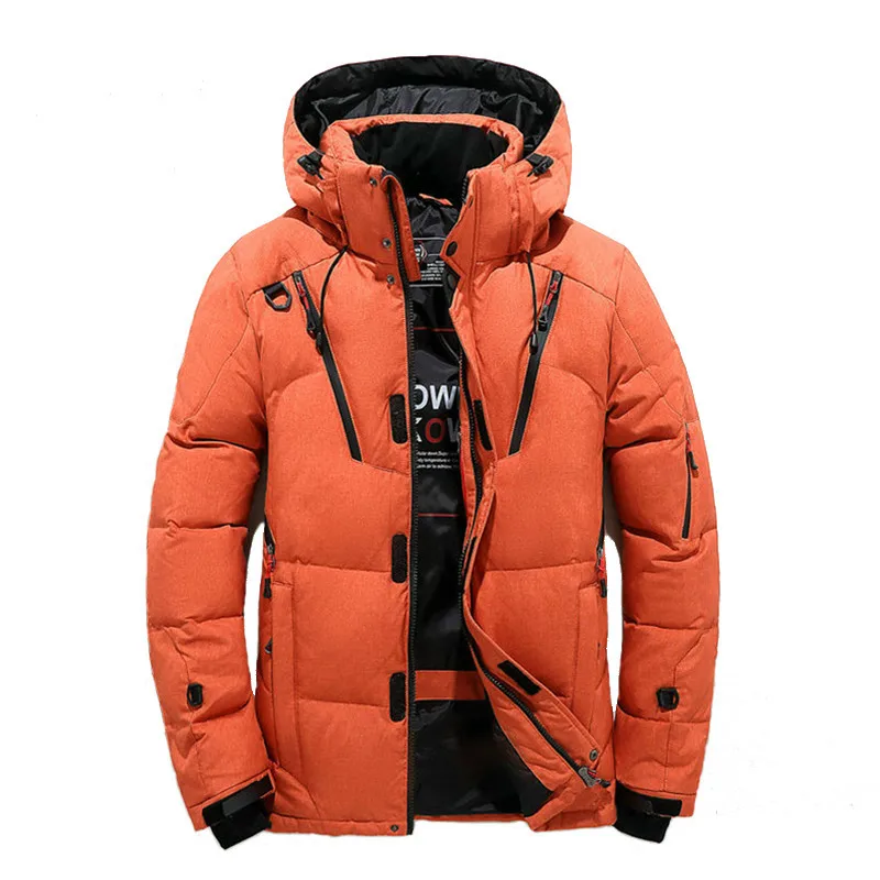 New High Quality Winter Warm Thicken Zipper Coats Men's Hooded Parkas Casual Male Slim Zipper Multi-Pockets Overcoat Jackets
