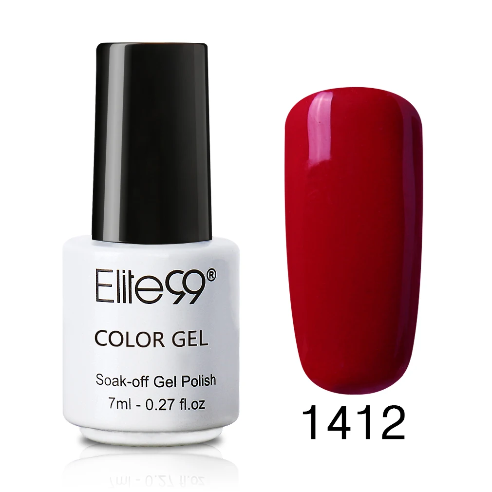 1412Jester Red Elite99 7 мл Лак для ногтей цветной УФ Гель-лак Vernis Полупостоянный Гибридный гвоздь Искусство Маникюр чистый цвет покрытие 58 цветов на выбор 1 - Цвет: 1412Jester Red