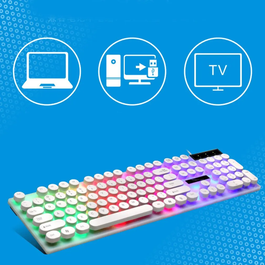 G21 USB Проводная Механическая панк-клавиатура led цветная подсветка игровая клавиатура водонепроницаемая для ПК компьютерного геймера
