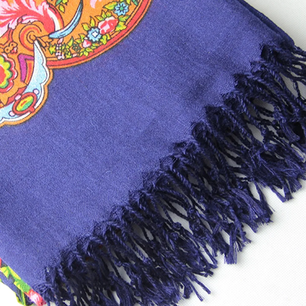 Женский шерстяной шарф элегантный теплый длинный хиджаб с принтом животных