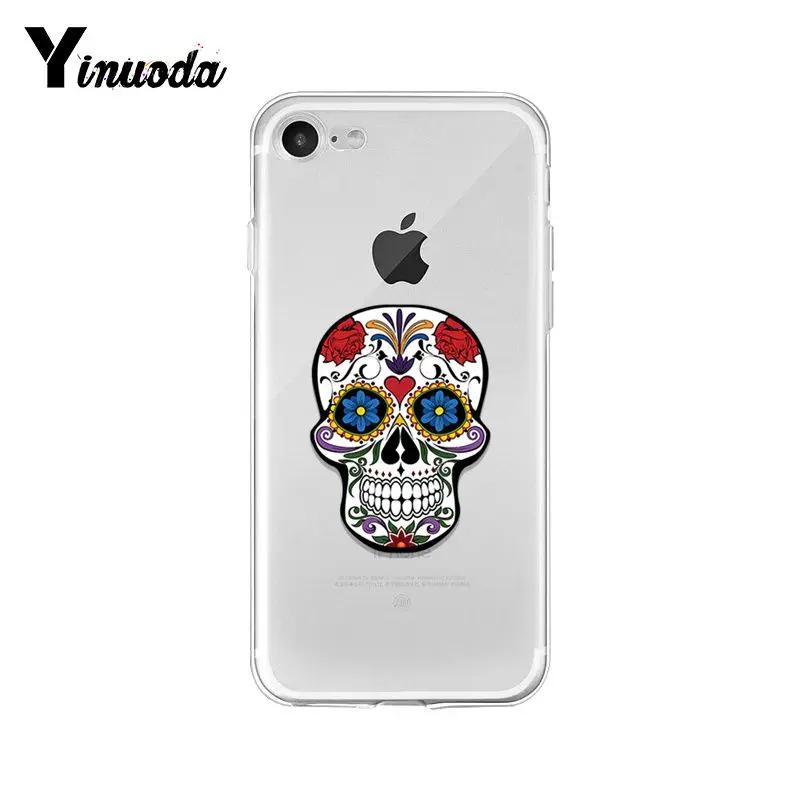 Yinuoda Модный чехол для телефона в стиле ретро с цветком и черепом iphone 8 7 6 6S Plus X XS MAX 5
