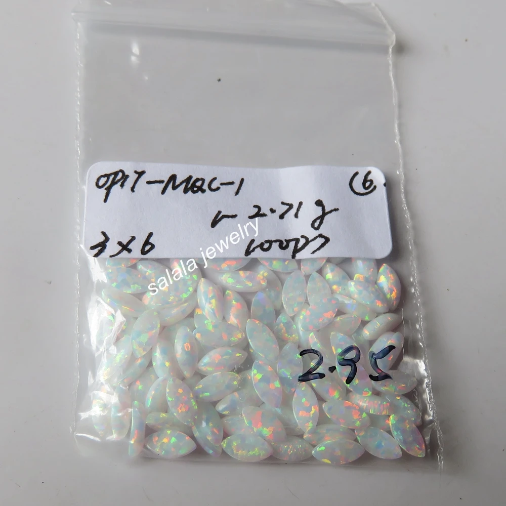 100 шт./лот 3x6 мм синтетический маркиз кабошон опал для рукоделия ювелирные изделия